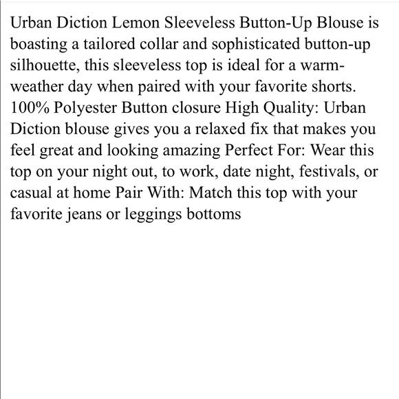 Urban Diction Lemon Print Button Up Blouse - Picture 4 of 4